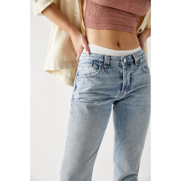 Free People Light Blue Straight Leg Jeans - Picture 5 of 10